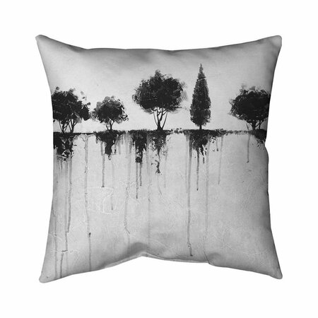 FONDO 26 x 26 in. Abstract Black Trees-Double Sided Print Indoor Pillow FO2777302